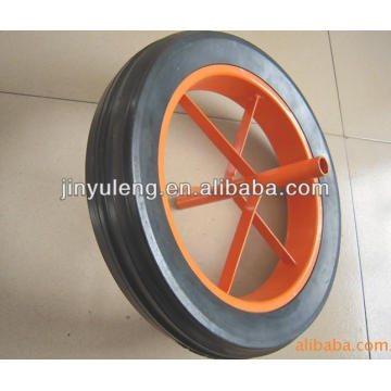 solid rubber spoke wheel 14x4